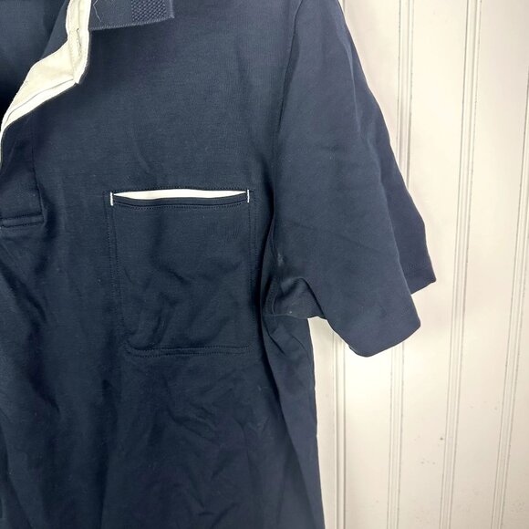 Bugatchi Navy Blue Polo Size Large 100% Pima Cotton - Picture 3 of 6